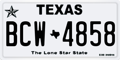 TX license plate BCW4858
