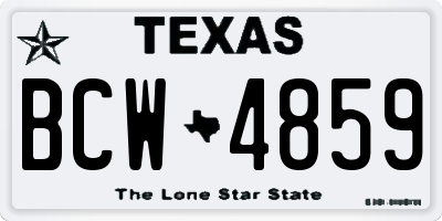 TX license plate BCW4859