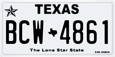 TX license plate BCW4861