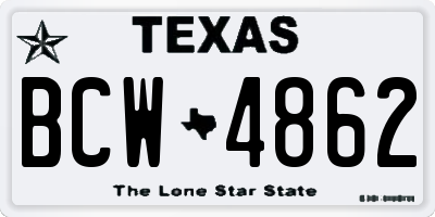 TX license plate BCW4862