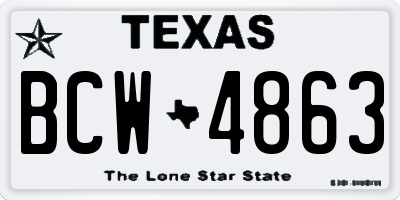 TX license plate BCW4863