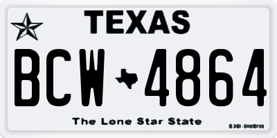 TX license plate BCW4864