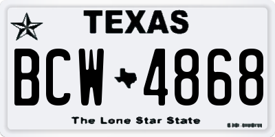TX license plate BCW4868