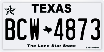 TX license plate BCW4873