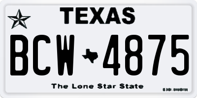 TX license plate BCW4875