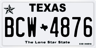 TX license plate BCW4876