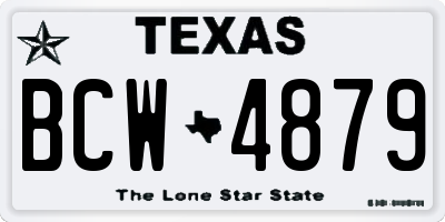TX license plate BCW4879