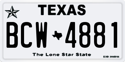 TX license plate BCW4881