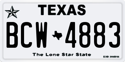 TX license plate BCW4883