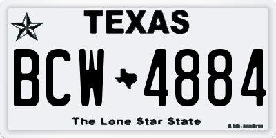 TX license plate BCW4884