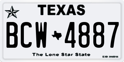 TX license plate BCW4887