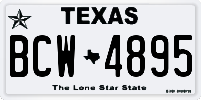 TX license plate BCW4895
