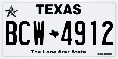 TX license plate BCW4912
