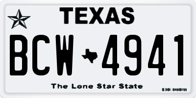 TX license plate BCW4941