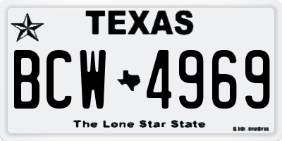 TX license plate BCW4969
