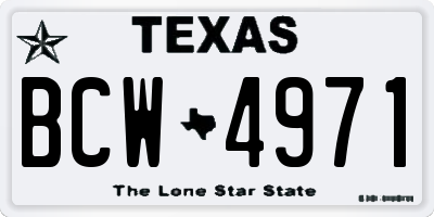 TX license plate BCW4971