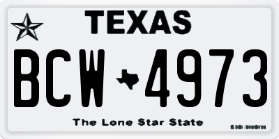 TX license plate BCW4973