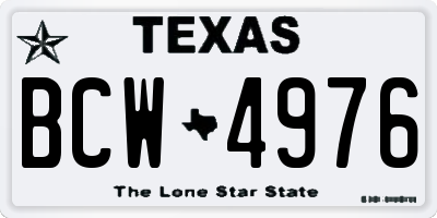 TX license plate BCW4976