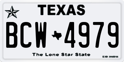 TX license plate BCW4979