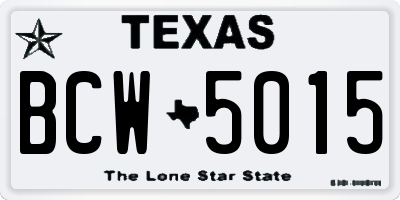 TX license plate BCW5015