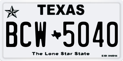 TX license plate BCW5040