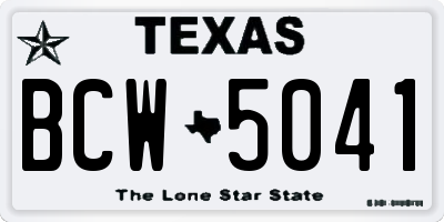 TX license plate BCW5041