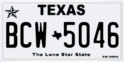 TX license plate BCW5046