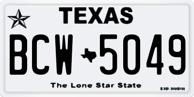 TX license plate BCW5049