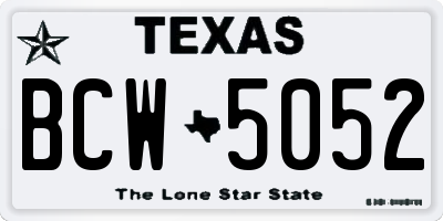 TX license plate BCW5052