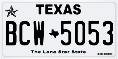 TX license plate BCW5053