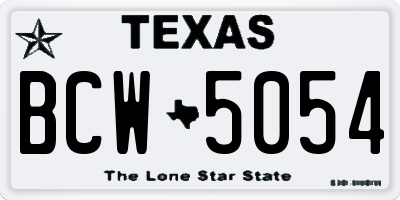 TX license plate BCW5054
