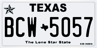 TX license plate BCW5057