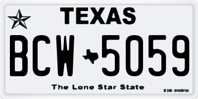 TX license plate BCW5059