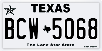 TX license plate BCW5068
