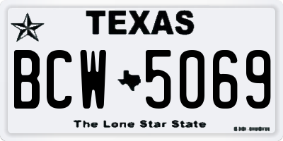TX license plate BCW5069