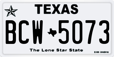 TX license plate BCW5073