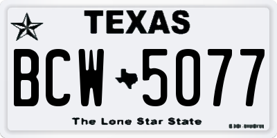 TX license plate BCW5077