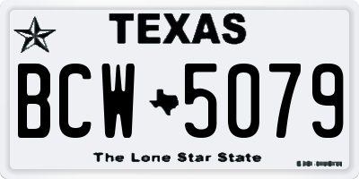 TX license plate BCW5079