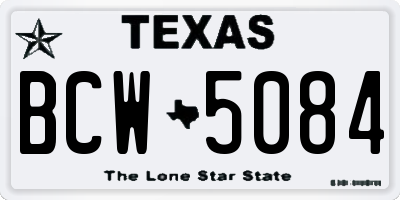 TX license plate BCW5084