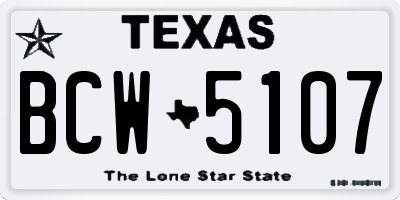 TX license plate BCW5107