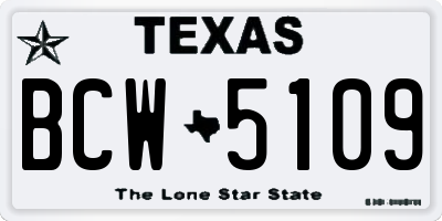 TX license plate BCW5109