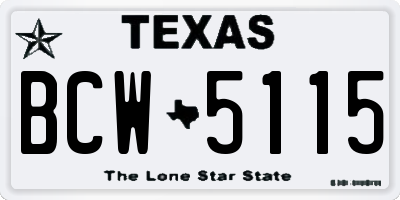 TX license plate BCW5115