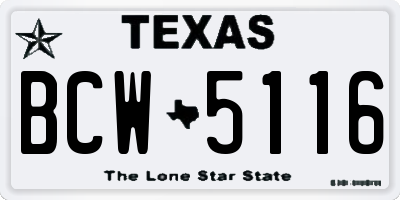 TX license plate BCW5116