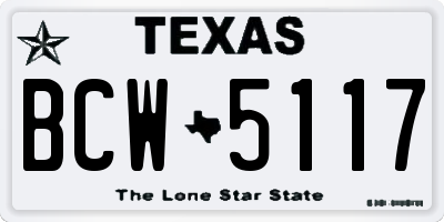 TX license plate BCW5117