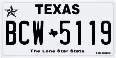 TX license plate BCW5119