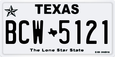 TX license plate BCW5121