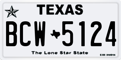 TX license plate BCW5124