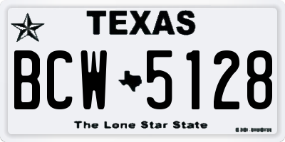 TX license plate BCW5128