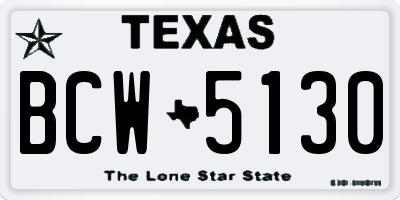 TX license plate BCW5130