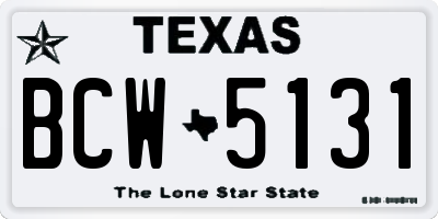TX license plate BCW5131
